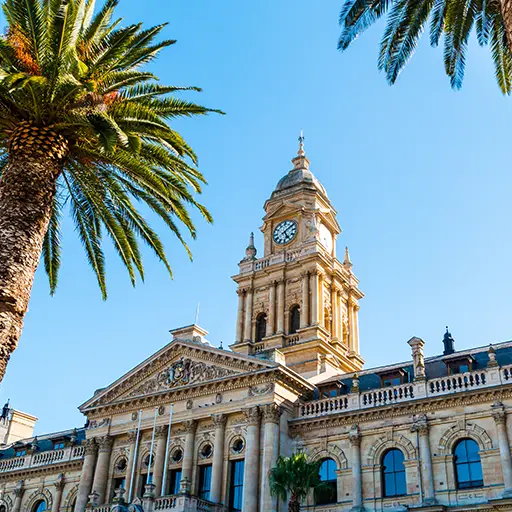 Stadhuis van Kaapstad met een palmboom